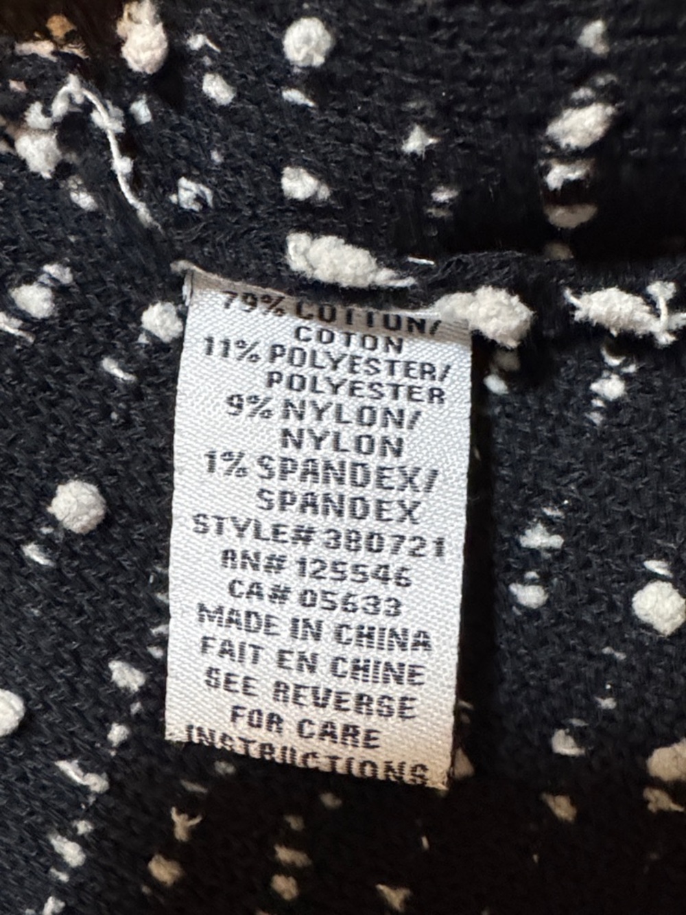 LIV by Habitat Black & White Open Front Knit Cardigan Sweater size Large - Picture 7 of 15